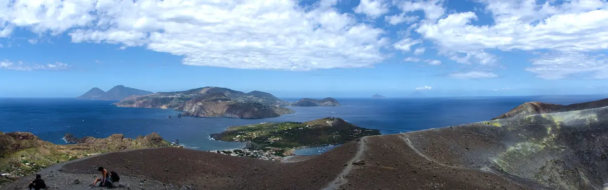 The Aeolian Islands seen from Vulcano