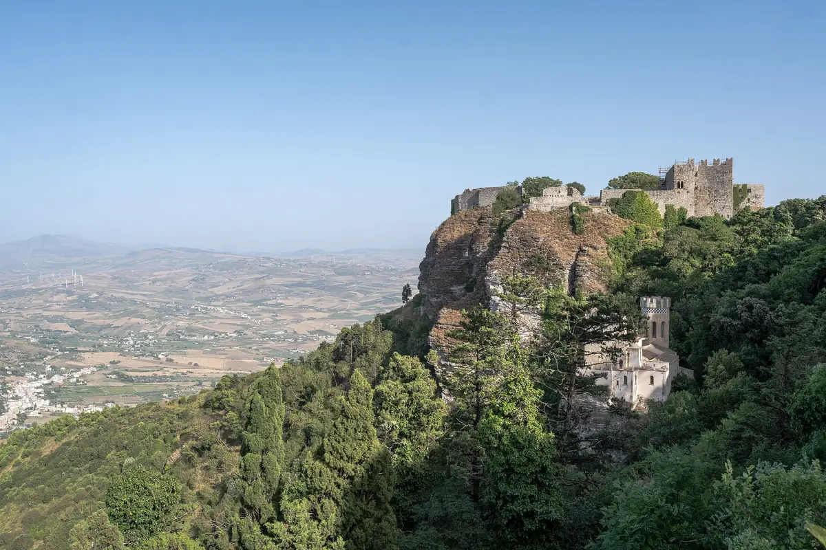 Erice and its castle above the plain